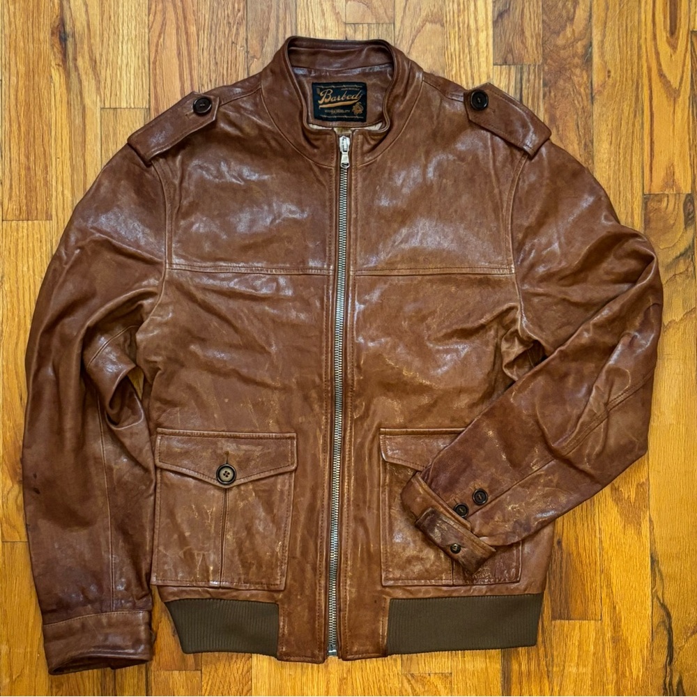 EUC: Barbed | Lamb leather bomber | M
